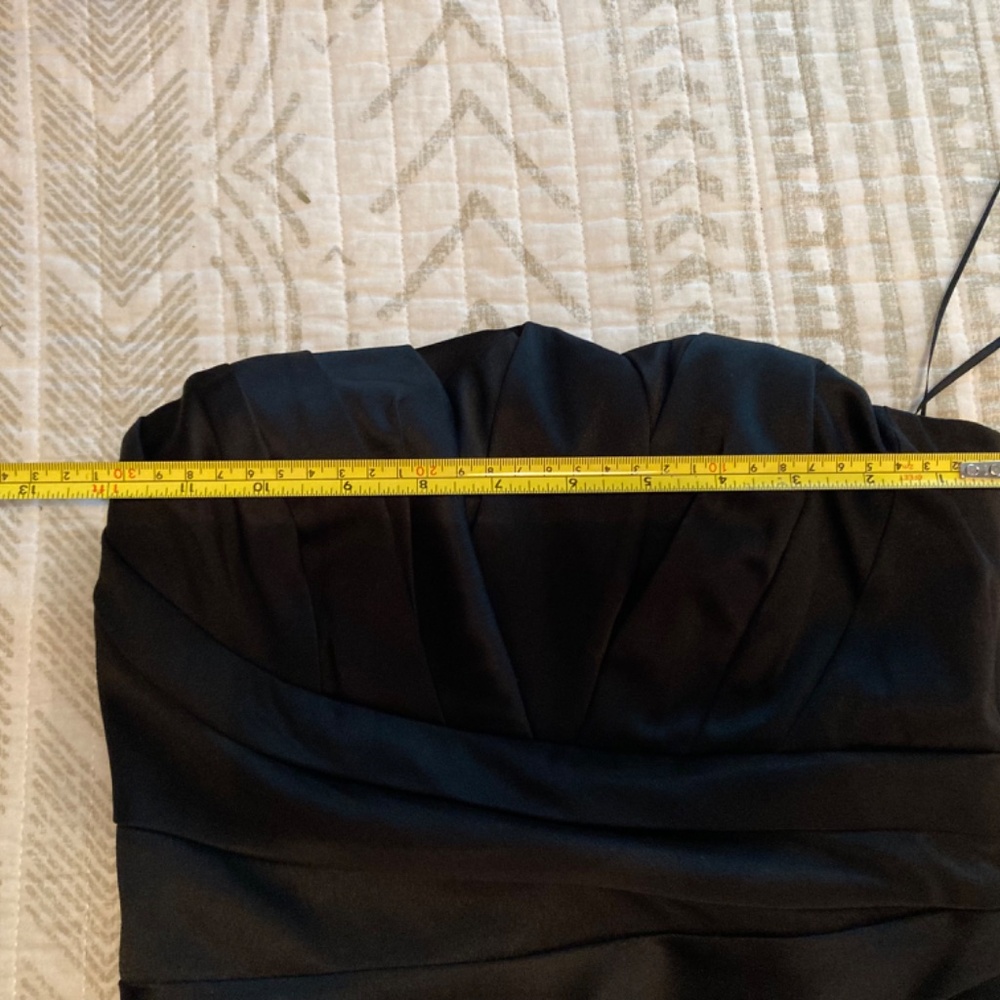 NWOT Express Little Black Dress Holiday Formal Strapless Satin Cocktail Sz 0 - Picture 11 of 12